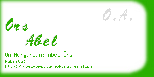 ors abel business card